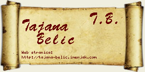 Tajana Belić vizit kartica